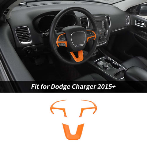 Steering Wheel Decor Cover Trim for Dodge Challenger & Charger 2015+ & Durango 2014+ Carbon Fiber 3pcs/set｜CheroCar