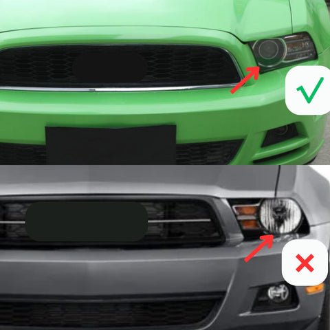 For 2010-2014 Ford Mustang Exterior Front Headlight Decor Trim Cover Smoked Black