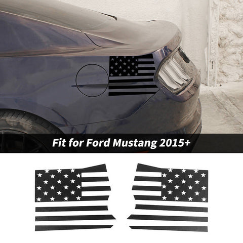 For 2015+ Ford Mustang Rear Fender Trim Sticker American Flag