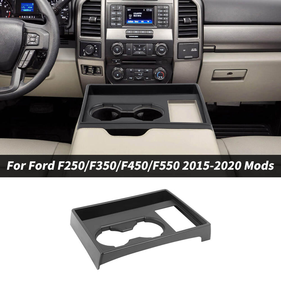 For 2017-2022 Ford F250/F350/F450/F550 Front Cup Holder Storage Box Organizer Tray