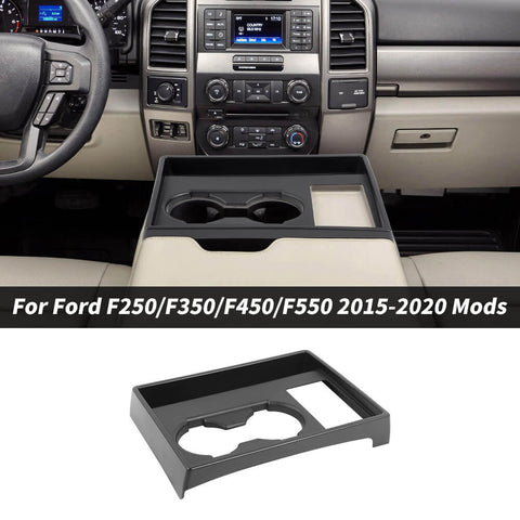 For 2015-2020 Ford F250/F350/F450/F550 Front Cup Holder Storage Box Organizer Tray