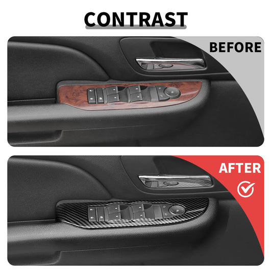 For 2010-2013 Chevy Suburban/Tahoe/Avalanche/GMC-YUKON/SIERRA Interior Car Window Lift Switch Panel Trim Cover