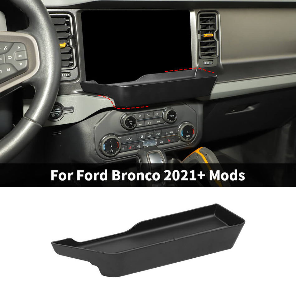 For 2021+ Ford Bronco Center Console Navigation Screen Overhead Storage Box Tray