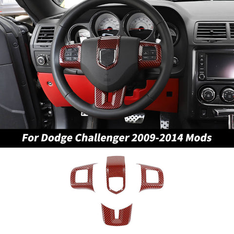 For Dodge 2009-2014 Charger/Challenger/ 2011-2013 Durango Steering Wheel Decor Cover Trim