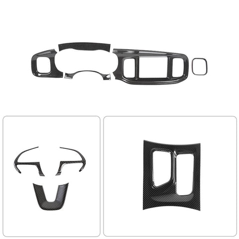 For 2015+ Dodge Charger Center Console Steering Wheel Dash Panel Cover Trim Kit