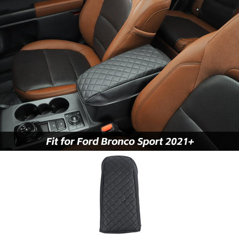 Center Console Armrest Box Cover Pad Protect Leather For Ford Bronco Sport 2021+ Accessories | CheroCar