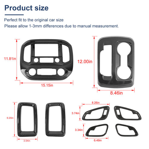 For 2014-2022 Chevy Colorado/GMC-CANYON 8 x Central Control & Inner Door Bowl Cover Trim Kit