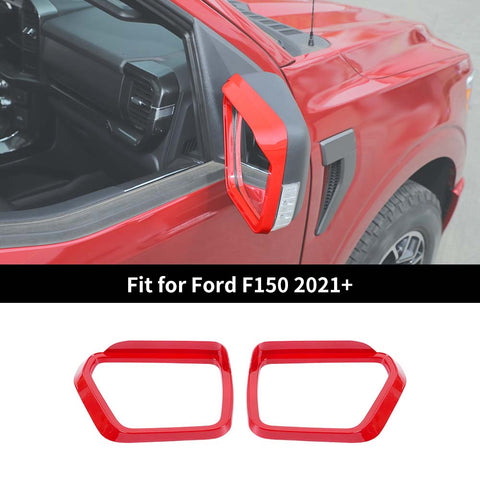 For 2021+ Ford F150 Door Side Rearview Mirror Rain Eyebrow Trim Cover Frame