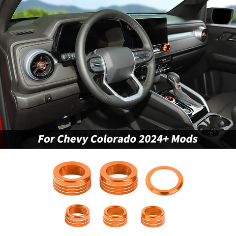 For 2024+ Chevy Colorado Center Console 4WD AC Knob Adjust Ring Trim Cover