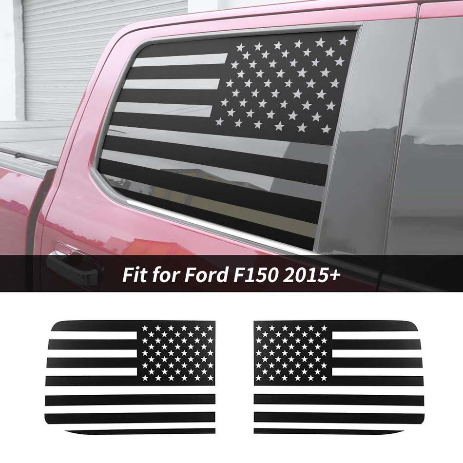 For 2015+ Ford F150 Rear Side Window Stickers Trim American Decal US Flag