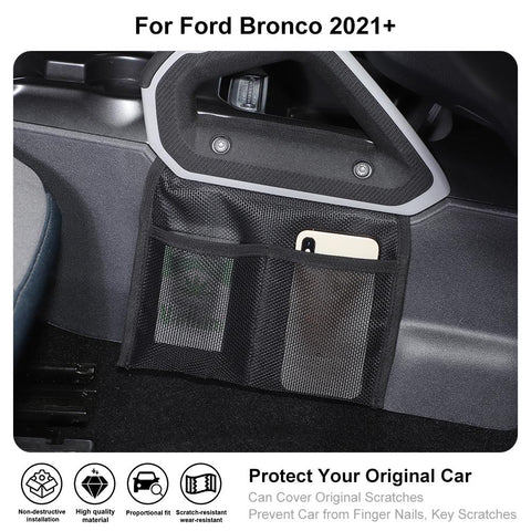 Center Gear Shift Side Mesh Pocket Storage Bag For Ford Bronco 2021+ Accessories | CheroCar