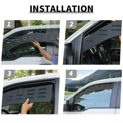 For 2009-2014 F150 black Rear Window Louver Vent Trim
