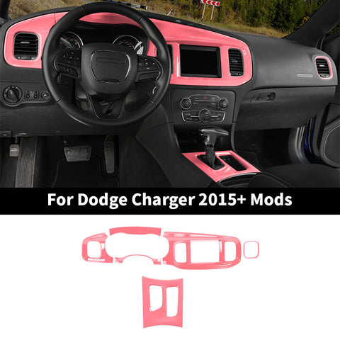 For 2015+ Dodge Charger 8.4 Inches Screen Console Dashboard Gear Shift Box Cover Trim