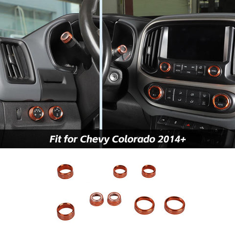 8 x Center Console Control Switch Knob Trim For Chevy Colorado 2014+ Accessories | CheroCar