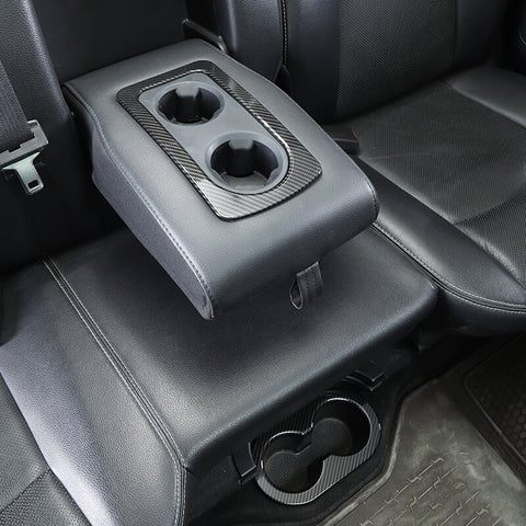 For 2010-2017 Dodge Ram Rear Armrest Box Cup Holder Cover Trim Bezel Red