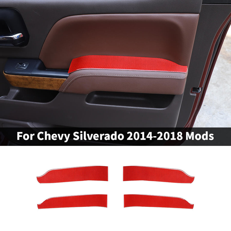 For 2014-2018 Chevy Silverado/GMC/SIERRA Inner Door Armrest Panel Trim Cover (4 pcs)