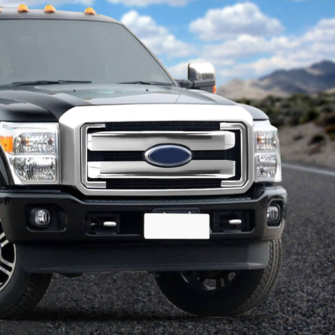 For 2011-2016 Ford F250/F350/F450/F550 Exterior Front Mesh Grille Trim Cover