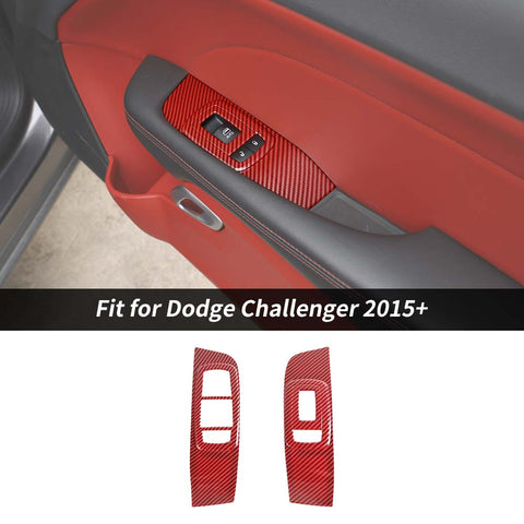 2x Window Lift Switch Panel Button Trim For Dodge Challenger 2015+ Accessories | CheroCar
