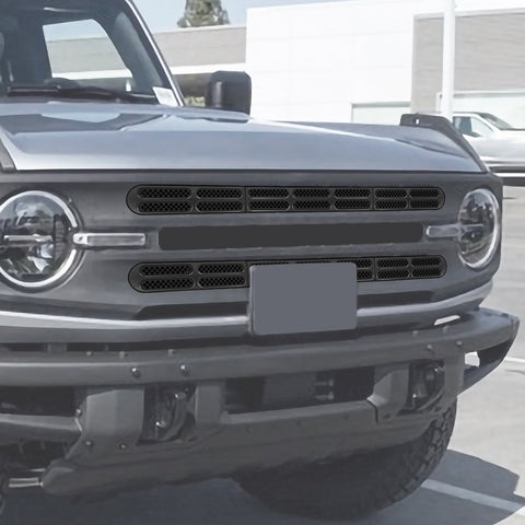 For 2021+ Ford Bronco Front Grille Grill Insert Net Trim Decor （Fits 7-slot Grille）