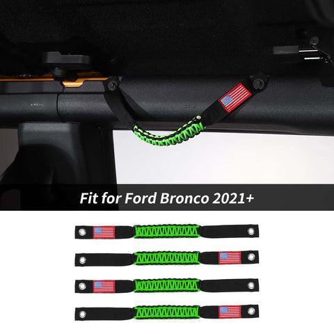 4 x Roll Bar Roof Top Grab Handles Grip For Ford Bronco 2021+ US Flagh Accessories | CheroCar