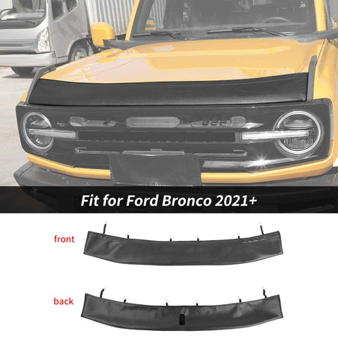 For 2021+ Ford Bronco Exterior Front Hood Cover Engine End Bra Protector Canvas