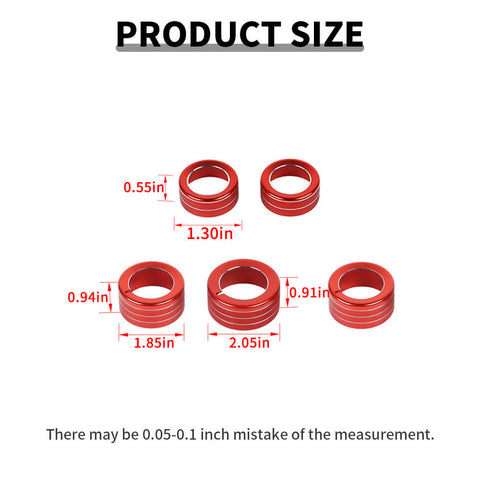 For 2010-2023 Toyota 4Runner Audio Air Conditioner Switch knob Bezel Rings