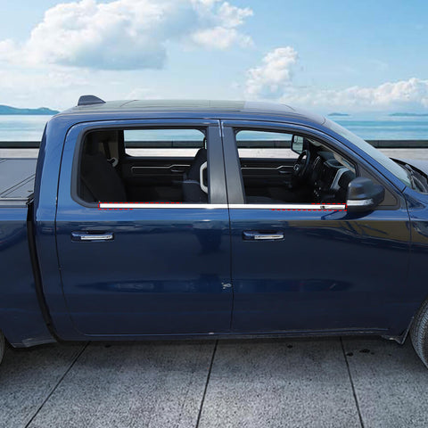 For 2018+ Dodge RAM 1500 Car Window Sills Decor Bars Trims Strip Moldings