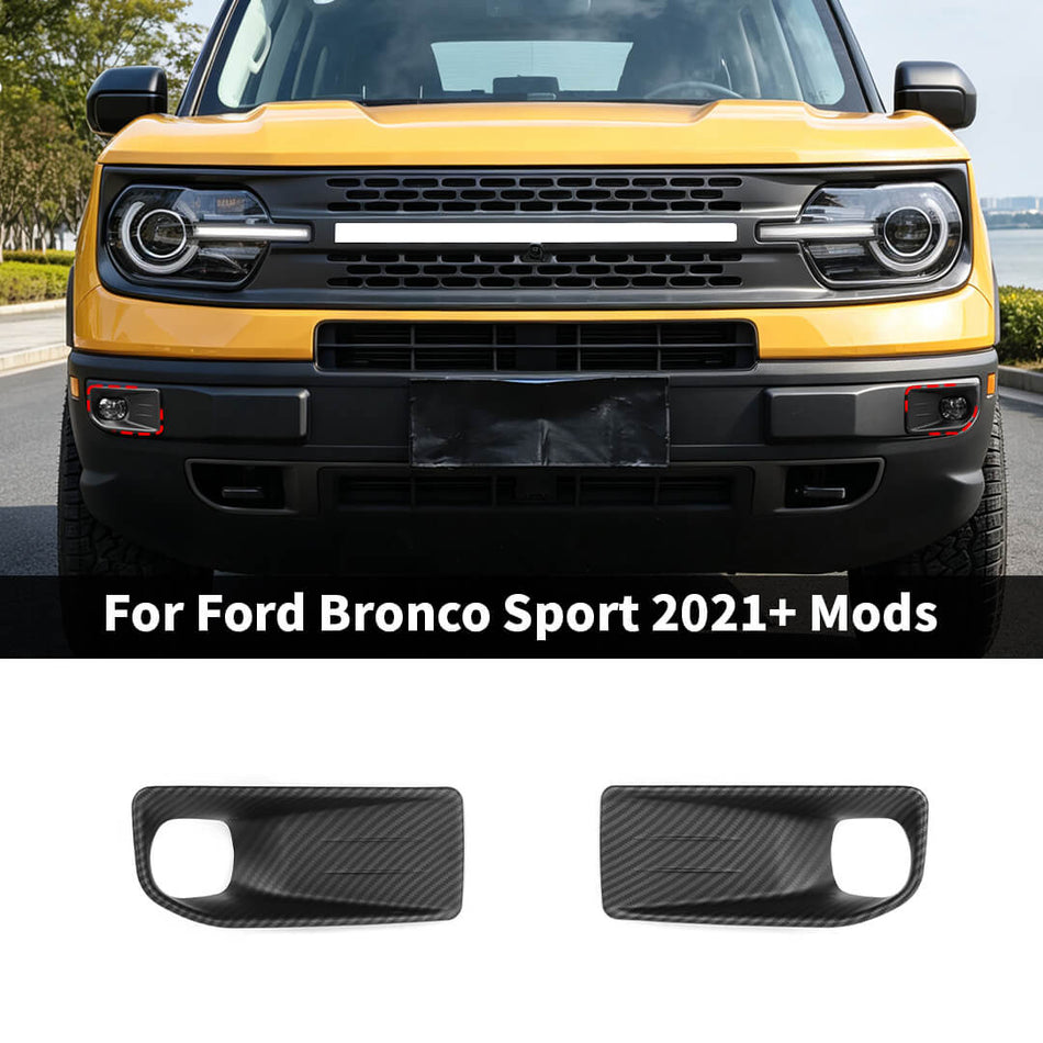 For 2021+ Ford Bronco Sport Front Bumper Fog Light Lamp Frame Trim Cover (2 pcs)