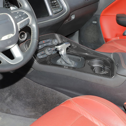 For 2015+ Dodge Challenger 13x Interior Center Console Trim Cover Kit Carbon Fiber