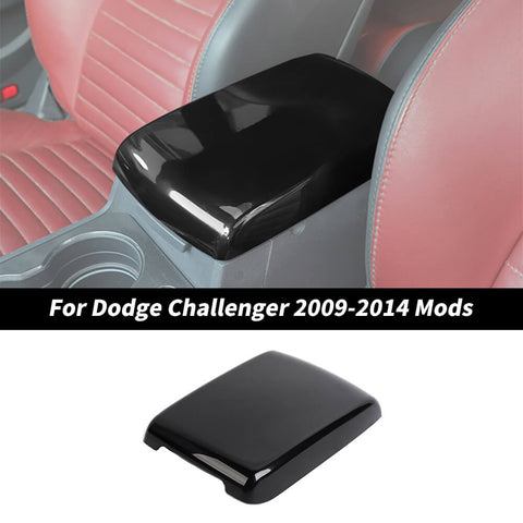 For 2009-2014 Dodge Challenger Central Armrest Box ABS Panel Cover Trim Carbon Fiber
