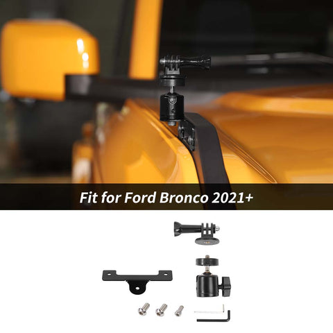 For 2021+ Ford Bronco  Hood Action Camera Mount w/ 360° Rotation Holder