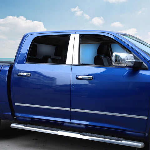 For 2009-2017 Dodge Ram Door Window Polished Chrome Pillar Post Trim