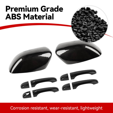 For 2011+ Chrysle 300C Exterior Door Handle Side Mirror Rearview Trim Cover Kit