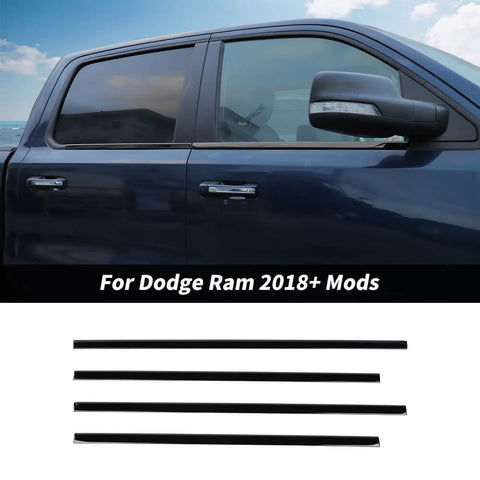 For 2018+ Dodge RAM 1500 Car Window Sills Decor Bars Trims Strip Moldings