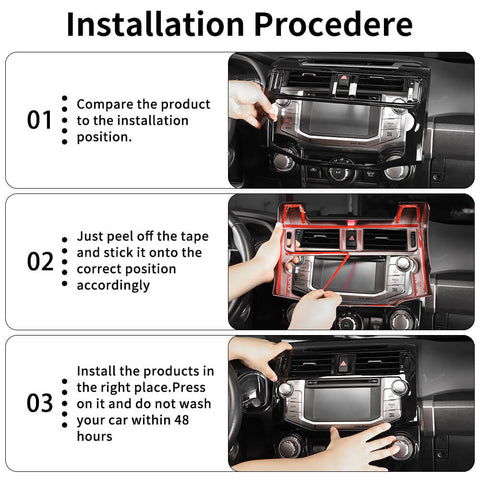 For 2010-2019 Toyota 4Runner Central Navigation Panel Air Conditioner Cover Trim