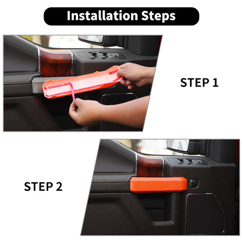 19 x Console Steering Wheel Dashboard Window Handle Trim Cover Kit For Ford F150 2015-2020 Orange Accessories | CheroCar