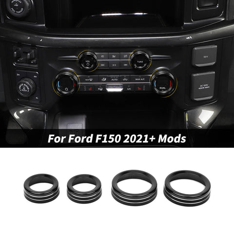 For 2021+ Ford F150 Interior Center Console Air Conditioner Audio Volume Switch Knob Trim