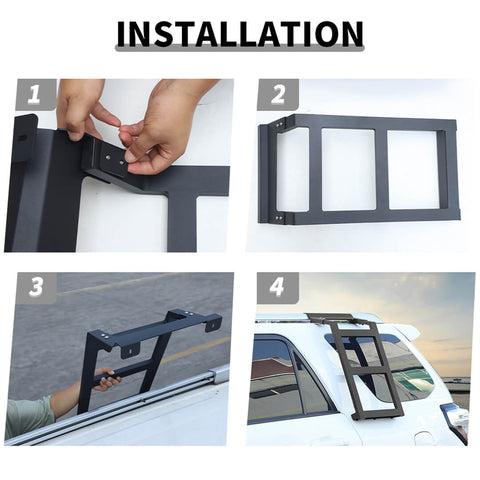 For 2010-2023 4Runner Rear Window Climbing Roof Rack Ladder Accessories