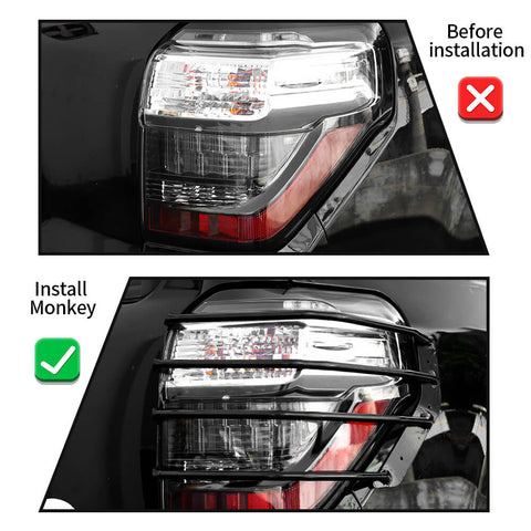 For 2014-2023 Toyota 4Runner Black Rear Tail Light Guard Cover Protect Trim