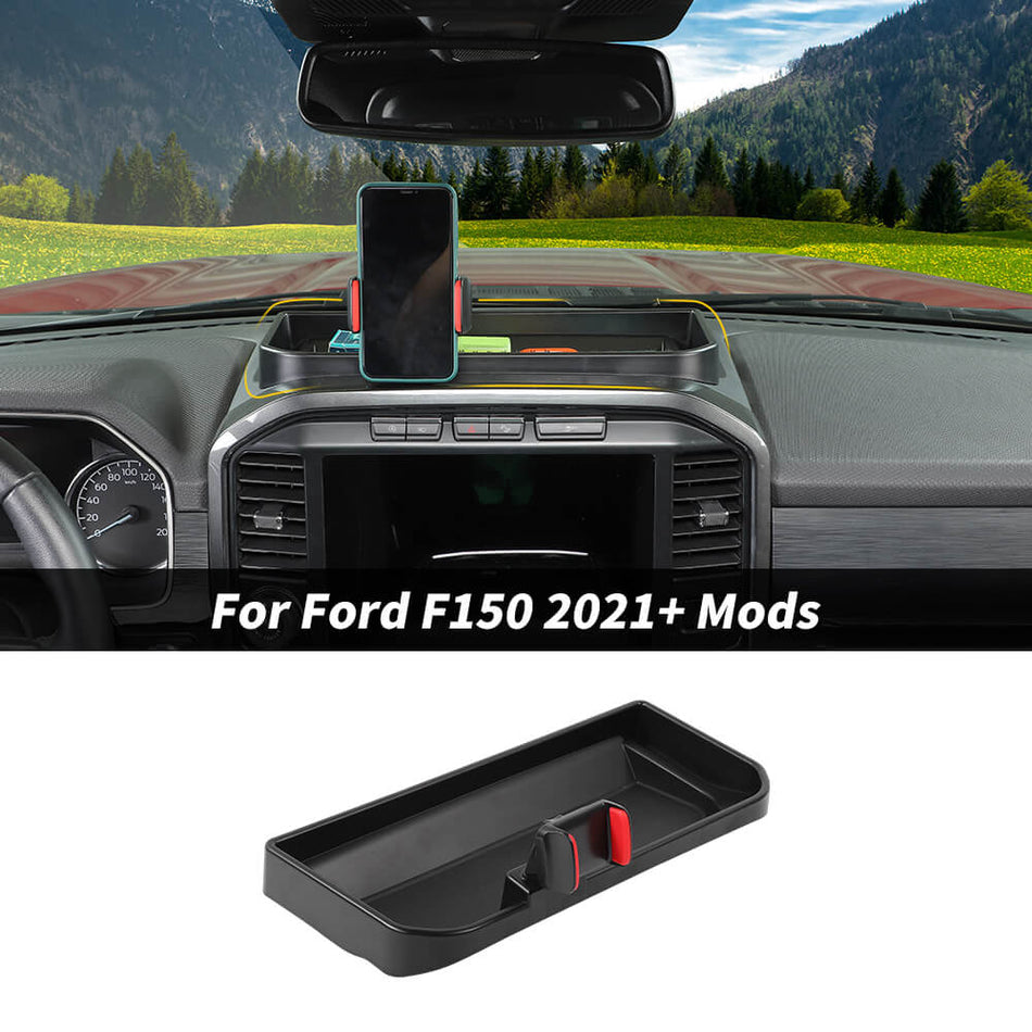 For 2021+ Ford F150 Center Console Phone Holder Storage Box Tray organize