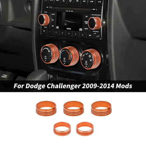 For 2009-2014 Dodge Challenger Air Conditioner & CD Switch Knob Trim Ring