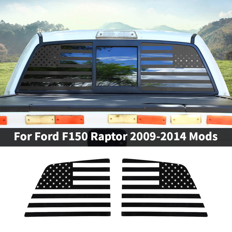 For 2009-2014 Ford F150 Raptor Rear Side Window Stickers Decals Cover Trim (2 pcs)