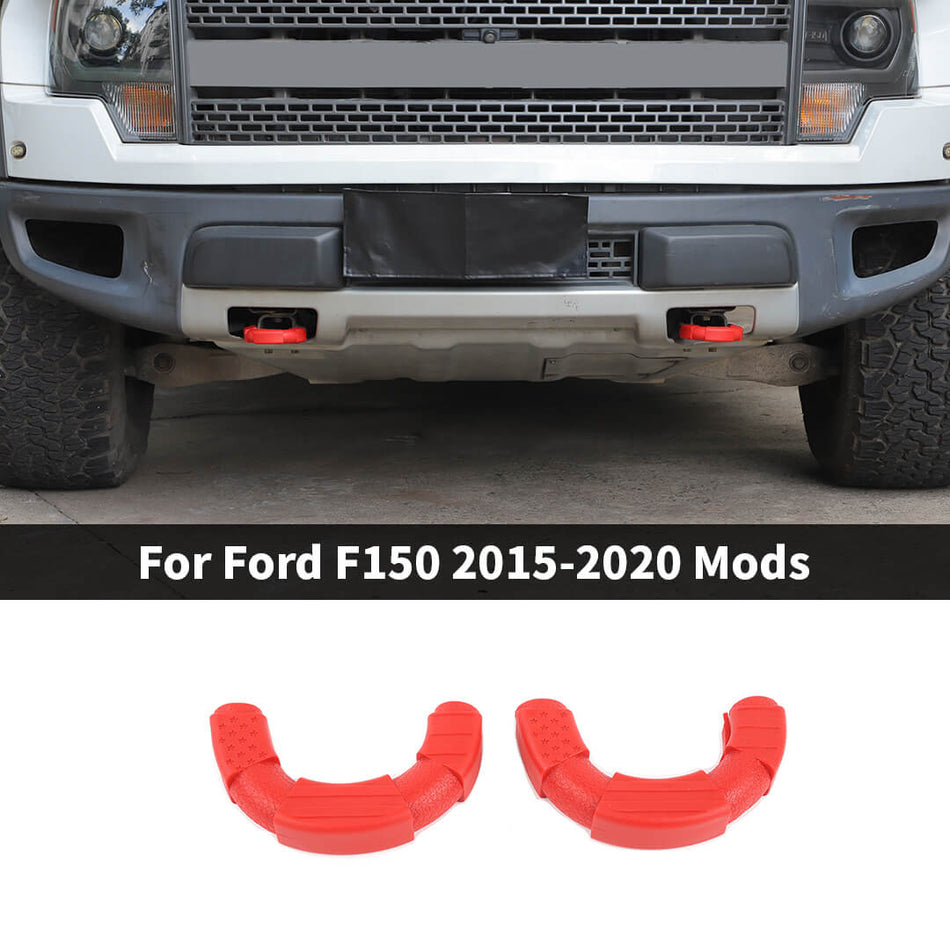 For 2009+ Ford F150 Front Bumper Track Tow Hook Trailer Trim Cover (2 pcs)