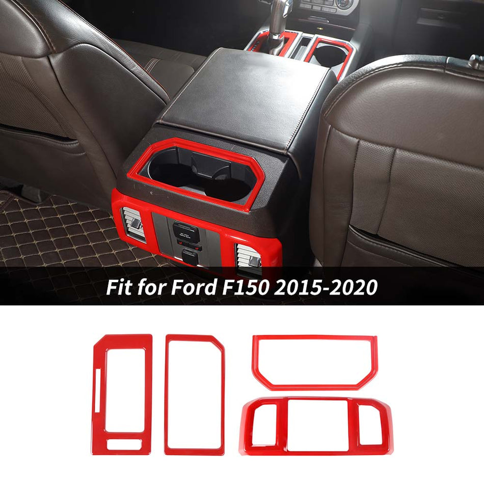 For 2015-2020 Ford F150 4 x Center Console Gear Shift Cup Holder/Rear Air Vent Panel Trim