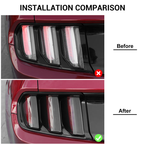 Smoked Tail Light Lamp Cover Guard Trim Bezels For Ford Mustang 2015+｜CheroCar