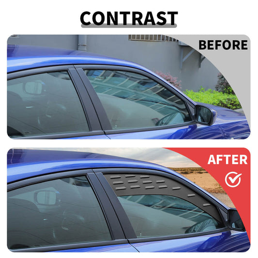For 2011+ Dodge Charger Front Rear Door Window Glass Louvers Vent Cover