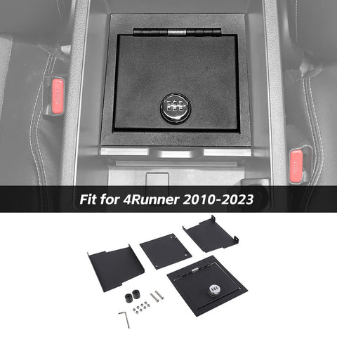 For 2010-2023 Toyota 4Runner Center Console Safe Box Armrest Storage Combination Lock Box