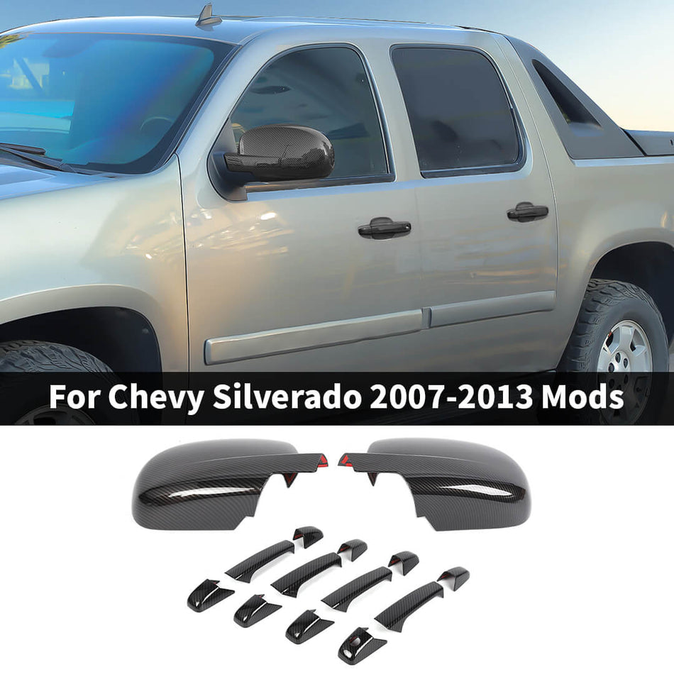 For 2007-2013 Chevy Silverado/Tahoe/Suburban/Avalanche/GMC-YUKON/SIERRA Rearview Mirror Door Handle Shell Cover Trim (6 pcs)