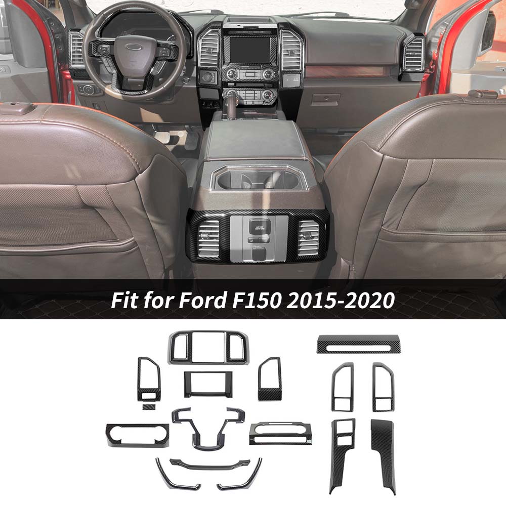 16x Interior Center Console Full Trim Cover Kit For Ford F150 2015-2020 Accessories | CheroCar