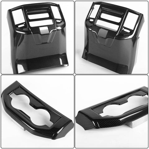 For 2018+ Dodge Ram Rear Air Condition Outlet Vent & Rear Seat Cup Holder Panel Trim